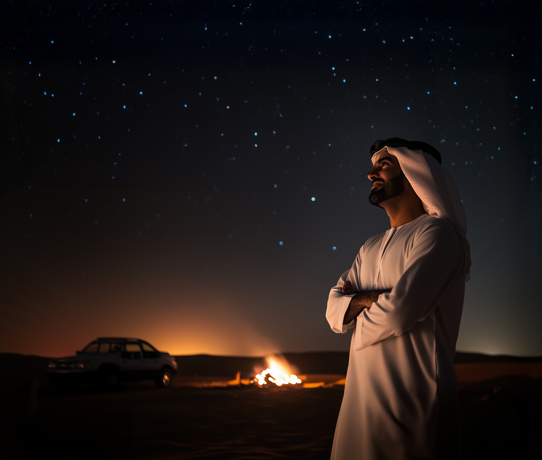 man looking at the sky
